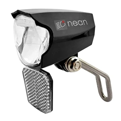 Imagen de nean Faro Delantero de Dinamo para Bicicleta con luz automática, estacionamiento, Reflector y homologación StVZO, 30 Lux