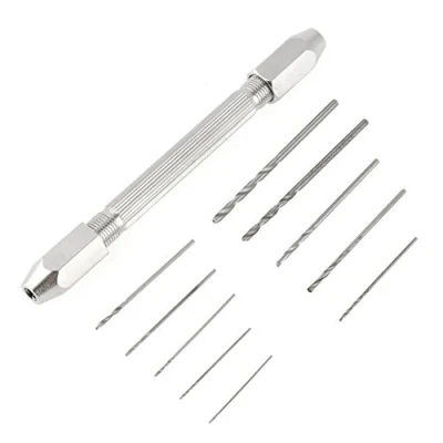 Imagen de Juego de Taladro Manual Precisión con Punta Doble y Tornillo 10 Puntas Micro Twist Drill Set para PCB Artesanía Joyería Relojería