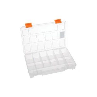 Imagen de Perel Caja de almacenamiento, 15 compartimentos fijos y apilables, 230 x 150 33 mm, transparente/amarillo