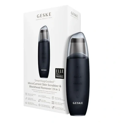 Imagen de GESKE SmartAppGuided™ MicroCurrent Skin Scrubber &amp; Blackhead Remover 9 en 1 Cuidado de la piel Limpieza facial Antiedad Lifting profesional Eliminador puntos negros