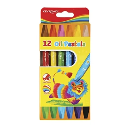Imagen de Ceras de Colores Blandas para Niños Caja 12 Forma Hexagonal Brillantes Resistentes y Fácil Afilado Ideal Dibujar Material Escolar Keyroad