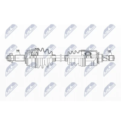 Imagen de NTY NPW PL 099 Árbol de transmisión Eje delantero, derecha 930 Caja cambios manual OPEL: Corsa E Hatchback