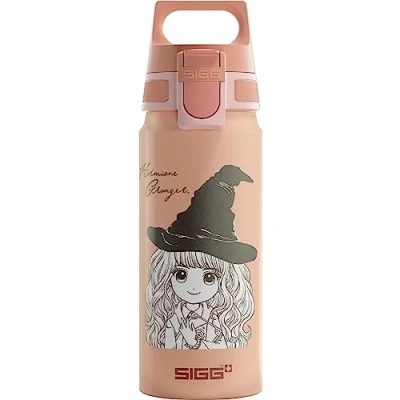 Imagen de Sigg Botella de aluminio para niños WMB ONE Hermione Apta bebidas carbonatadas A prueba fugas Ligero Sin BPA Certificado climáticamente neutro Rosa 0,6 L