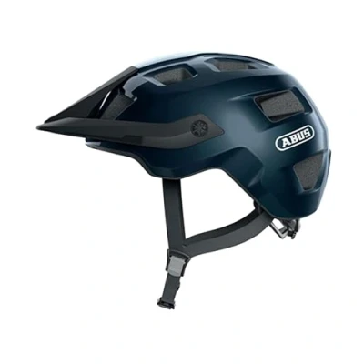 Imagen de ABUS casco MTB MoTrip de ciclismo robusto con visera ajustable en altura para ciclistas montaña ajuste personalizado unisex azul brillante, M, M (54 58 cm)