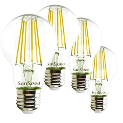 Imagen de SUNSEED 4x Bombilla Estándar Filamento LED E27 9W = 83W Blanco Neutro 4000K