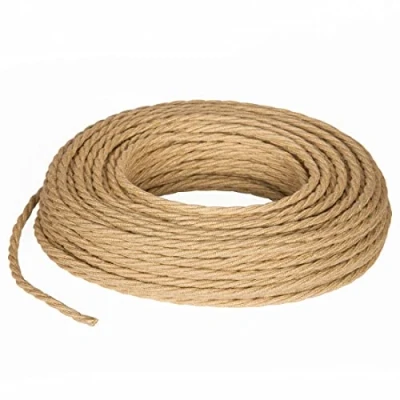 Imagen de LaMorell LightDesign Cable eléctrico trenzado/trenzado recubierto de tela. Color yute. Sección 2x1.50 5 Metros (30 Metri)