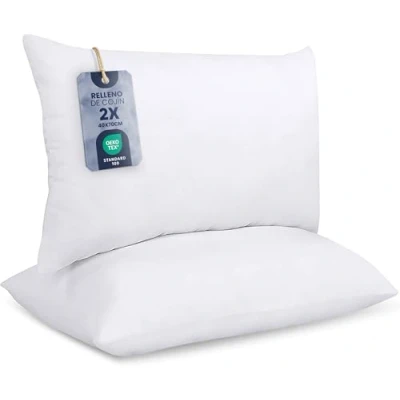 Imagen de Utopia Bedding Relleno de Cojín 40 x 70 cm (2 Unidades), Fibra Virgen Siliconada, Almohadas Sofá (Blanco)