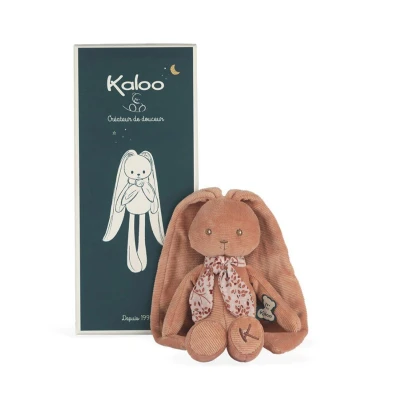 Imagen de KALOO Lapinoo Peluche Conejo Bebe Jersey y Punto 25 cm Color Terracotta Materiales Muy Suaves Caja de Regalo Desde el Nacimiento, K969941