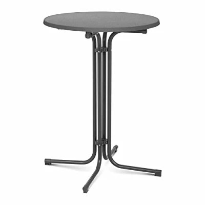 Imagen de Royal Catering Mesa De Bar para Gastronomía RC BIS80FG (Ø 80 cm, Altura: 110 Plegable, Acabado Robusto, Color Gris)
