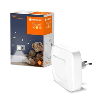 Imagen de LEDVANCE Nightlux Lunetta Hall plata, luz de ambiente para el enchufe, proporciona una iluminación ambiental segura en la oscuridad, con sensor diurna