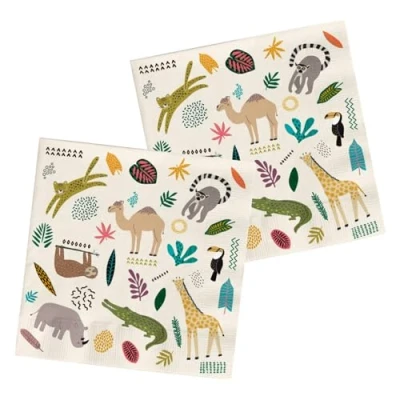 Imagen de Folat Servilletas Zoo Party 33x33cm 20 piezas, multicolor (68351)