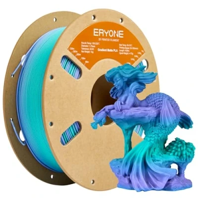 Imagen de ERYONE Matte Gradient Multicolor Filament 1.75mm, 3D Printer PLA, +/ 0.03mm, 1kg(2.2lbs)/Spool, Teal&amp;Purple