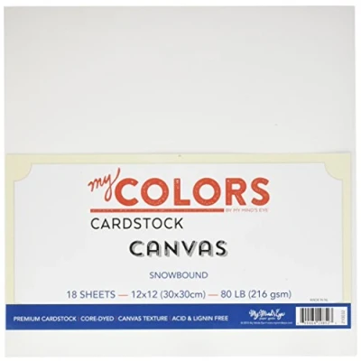 Imagen de Mis Colores Cardstock 12 x Inch Juego de cartulina Snowbound Lienzo Bundle, Color Blanco