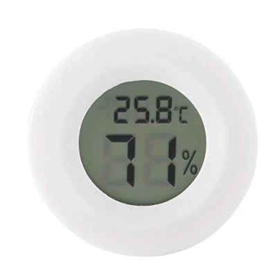Imagen de termómetro Digital con Pantalla LCD higrómetro, medidor electrónico de Humedad higrómetro para Interiores Reptiles Invernadero sótano Redondo