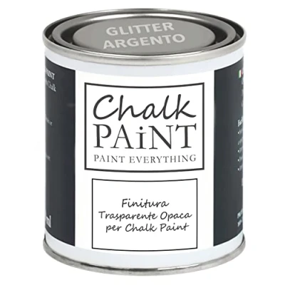 Imagen de Acabado Transparente GLITTER ARGENTO 250 ml: Haz brillar tu trabajo Extra Resistente, específico para Chalk Paint y superficies porosas en general