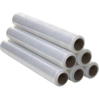 Imagen de Film Transparente para Embalar, 50cm de ancho y Extensible hasta 300 Metros Longitud, Rollo Elástico Manual, Protector Embalaje Industrial, Embalar Ofituria (6 uds)