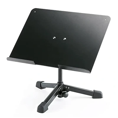 Imagen de K&amp;M 12140 Soporte de mesa, universal, acero y aluminio, negro plegable con trípode