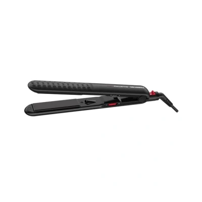 Imagen de Plancha de pelo Rowenta x Karl Lagerfeld Optiliss SF321LF0, Revestimiento Keratin &amp; Glow, 10 temperaturas, Hasta 230 C, Negro y rojo