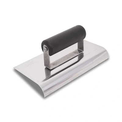 Imagen de La paleta de borde Marshalltown, acero inoxidable con mango plástico, permite redondear el hormigón, radio: 10 mm, labio: 13 dimensiones: 203x102 mm.