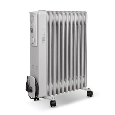 Imagen de UNIVERSALBLUE Radiador de Aceite Gris 2500W 11 Elementos Calefactores, 2 Potencias, Termostato Regulable, Silencioso, Protección Antivuelco y Sobrecalentamiento, Ruedas Hasta 30 m²