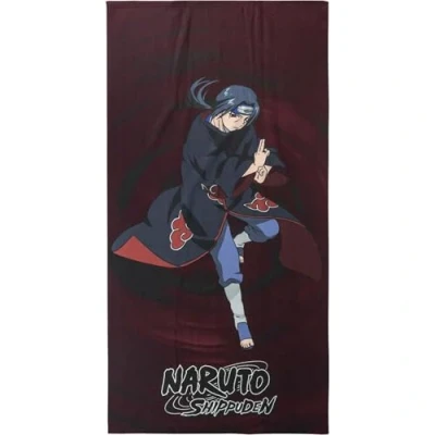 Imagen de Toalla Infantil de Naruto Color Granate y Negro 70x140 cm Elaborada con 100% Poliéster 240 gsm Pequeña Estampado Itachi Uchiha Producto Original Diseñado en España