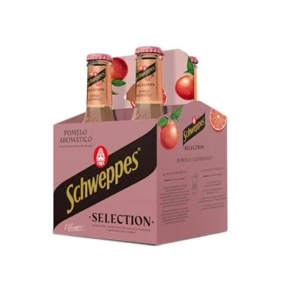 Imagen de Schweppes Selection Tónica con Pomelo, Bebida Refrescante Vidrio, Pack 4x20cl