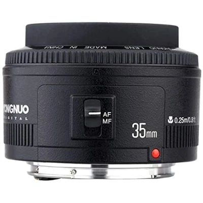 Imagen de Yongnuo Lente F2 de 35 mm 1:2 AF/MF gran angular fijo/lente enfoque automático Prime para cámara Canon EF Mount EOS