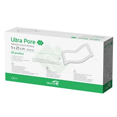 Imagen de Medrull Parches Autoadhesivos de Primeros Auxilios Apositos Impermeables Para Heridas con Almohadillas Gasa Esterilizada, Piel Sensible 9x25 cm (25 Individuales)
