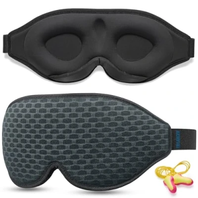 Imagen de Antifaz para Dormir Innovador Hombres y Mujeres, Máscara con Diseño que Bloquea la luz Claridad al 100%, Dormir, Tomar una Siesta, Meditar, Descansar bien Viajar