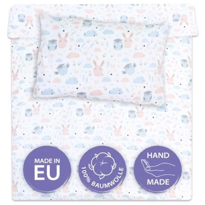 Imagen de Totsy Baby Funda nordica Infantil para Cuna 60 90x120 cm algodón Saco nordico y Cubre de edredon Cama niños niñas Juego Fundas edredón 90 x 120 con Almohada 40