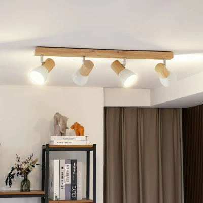 Imagen de foco &#039;Thorin&#039; en Marrón e.o. para Salón &amp; Comedor (4 llamas, E14) de Lindby empotrado, lámpara techo, pared