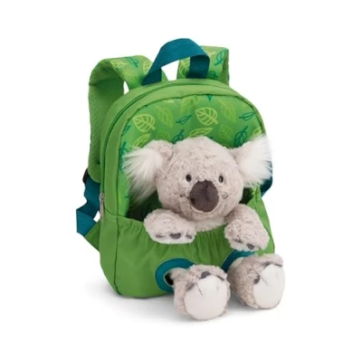 Imagen de NICI Mochila 21x26cm con koala de peluche 25cm verde juguete suave y desmontable Bolsa jardín infantil felpa para niños niñas 61744