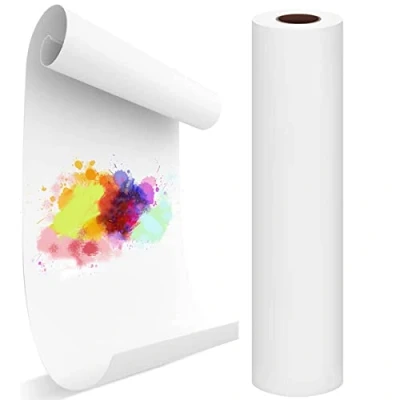 Imagen de rollo de papel dibujo, arte blanco, 44 cm x 15 m, regalo reciclado, caballete, dibujo para niños pequeños, y estudiantes (44 m)