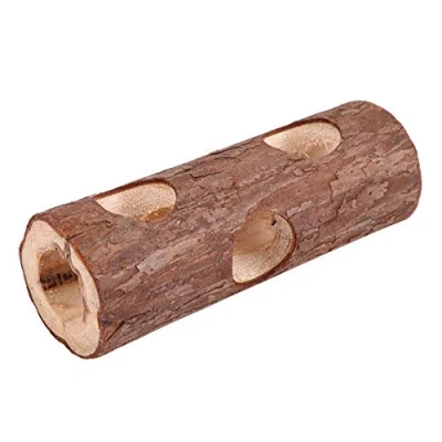 Imagen de GOTOTOP Túnel de Madera para hámster, Tubo Ejercicio Animales Naturales, pequeños Juguetes Masticar, Bosque, Tronco árbol Hueco Conejo, hurón, ratón, Conejillo Indias(S)