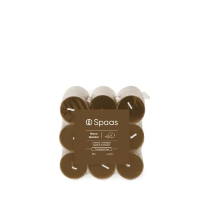 Imagen de Spaas Velas de té perfumadas, recipiente transparente, 4,5 h, paquete 18 unidades, aroma Warm Wonder