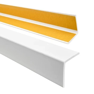 Imagen de QUEST perfil angular de 35 x mm, ángulo plástico goma PVC, protector bordes autoadhesivo, protección elástica, esquinas, blanco, 70 cm