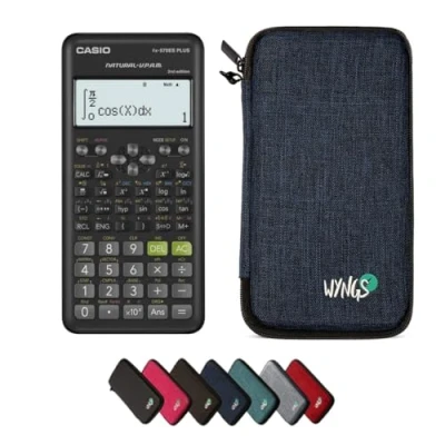 Imagen de Casio fx 570ES Plus 2nd Edition con Funda Protectora WYNGS Azul Calculadora Científica Paquete Básico (Inglés)