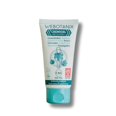 Imagen de WeBotanix Crema CBD Cremigel BIO 75 ml Cannabidiol Dolores Musculares y Articulaciones Relajante Muscular Natural Antiinflamatorio Para Dolor Analgésica