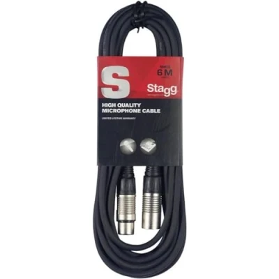 Imagen de Stagg Cable de micrófono a mezclador SMC6 XLR (m) (f) 6 metros largo, negro