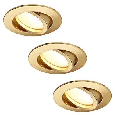 Imagen de HCFEI Light Design Dreesbach Juego de 3 focos led empotrables (intensidad regulable, 5 W, 230 V, orificio perforación 68 mm, ángulo haz 120, luz blanca cálida, 3000 K, unidades)