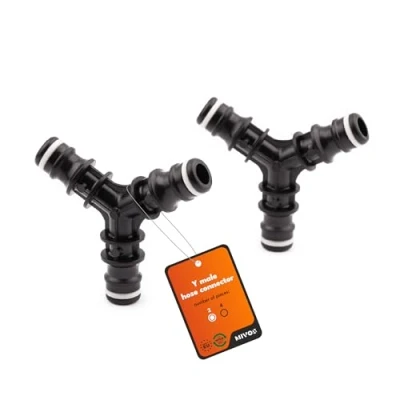 Imagen de MIVOS 2 conectores de manguera en Y para conectar mangueras jardín Conector bifurcación Fabricado un 90% plástico reciclado la UE