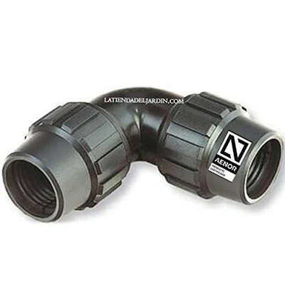 Imagen de Suinga CODO igual POLIETILENO 63MM. Producto con certificado AENOR utilizado en tuberías PE 63 mm 2&quot; para uso fontanería, riego y obras.