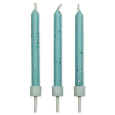 Imagen de PME Velas de Color Azul con Purpurina, Paquete 10