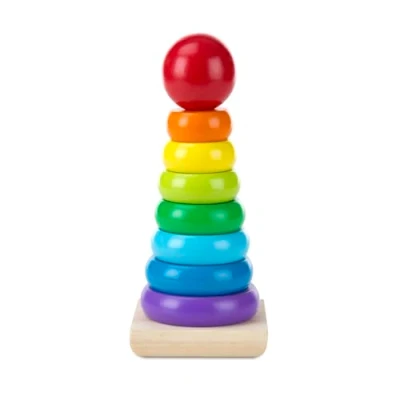 Imagen de Melissa &amp; Doug Apilador Multicolor, Juguetes de desarollo, educativos para la primera infancia, 8 anillos colores vivos, Regalo niños y niñas 1 2 3 Años