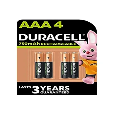 Imagen de Pack Blister de 4 Pilas Recargables Duracell AAA 1,2V 750 mAh (R03)