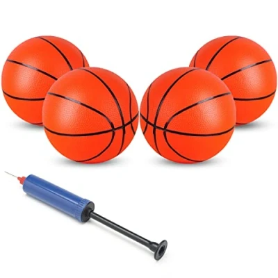 Imagen de GmeDhc 16CM Pelota Baloncesto, Balon Baloncesto Infantil Adultos, Naranja con Bomba, Mini Juguetes Deportivos, para Canasta Niños Exterior Interior
