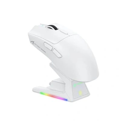 Imagen de ATTACK SHARK X1 Gaming Mouse with Touchpad RGB Charging Dock, PixArt PAW3395PRO Sensor, BT/2.4G Wireless/Wired Mouse, 40000 dpi, 53g Superlight Gamer Mice for Win11/Xbox/PS/Mac (White)