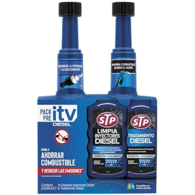 Imagen de STP Limpia Inyectores DIESEL + Tratamiento 2en1 200mlx2 PACK PRE ITV 1 HORA Reduce emisiones y humo, ahorra combustible recupera el rendimiento
