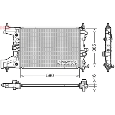 Imagen de DENSO DRM20005 Radiador, refrigeración del motor 580 413 16 OPEL: Astra J Hatchback, GTC