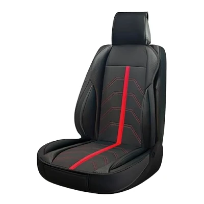 Imagen de SUMEX Respaldo de Asiento para Coche Modelo Potenza Color Negro y Rojo Funda Deportiva Universal Impermeable Piel Sintetica